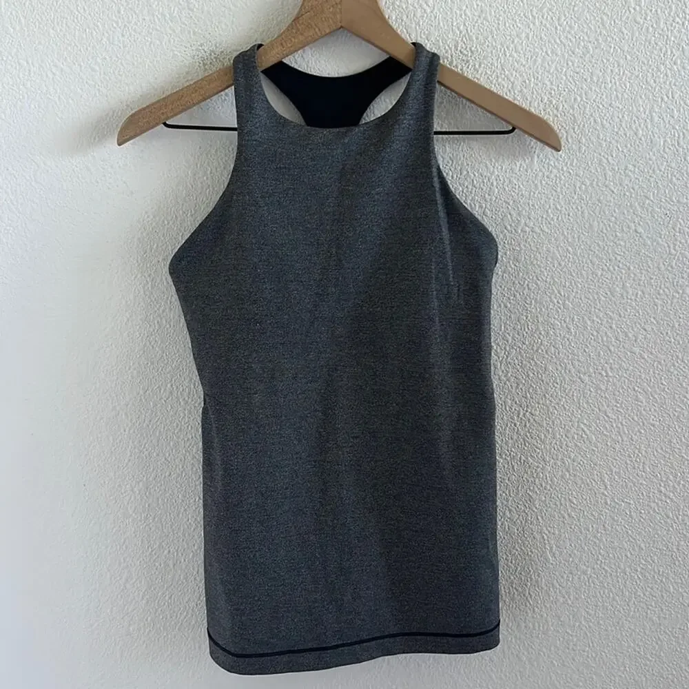 Lululemon In Training Tank Gray Active Tank Top Shirt 6